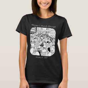 T-shirt Pièce en t de mars Chicago des femmes