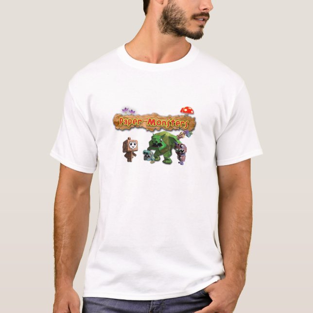 T-shirt Pièce en t de papier de monstres (Devant)