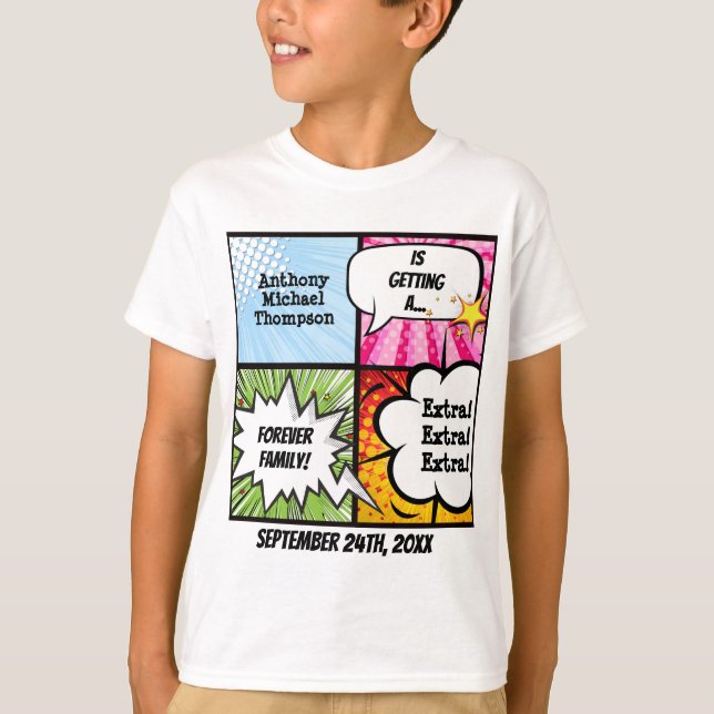 T-shirt Pièce en t de partie d'adoption de style de bande (Devant)