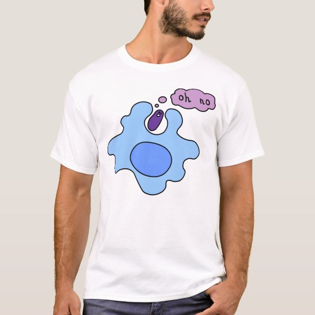 T-shirt Pièce en t de phagocytose de bactéries (Devant)