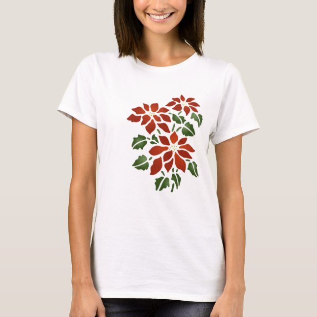 T-shirt Pièce en t de poinsettia (Devant)