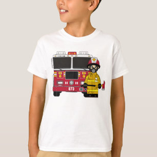 T-shirt Pièce en t de pompe à incendie de sapeur-pompier