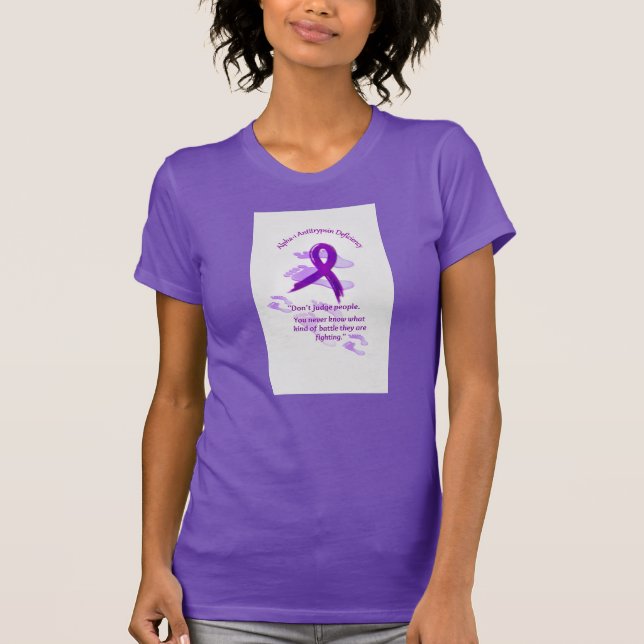 T-shirt Pièce en t de pourpre de álpha-1-antitrypsine (Devant)