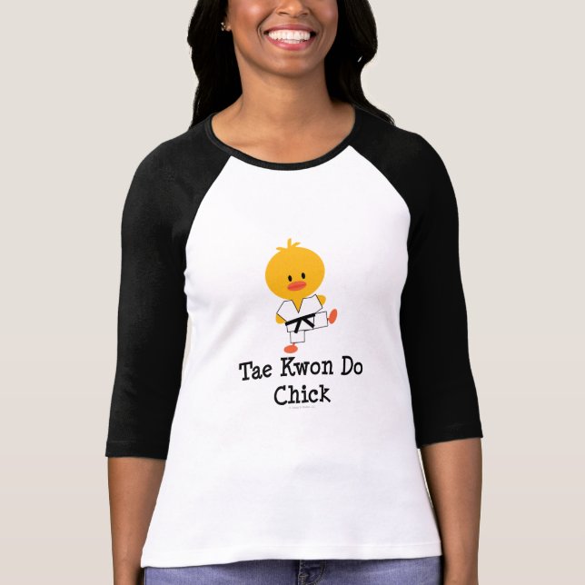 T-shirt Pièce en t de raglan de poussin du Taekwondo (Devant)