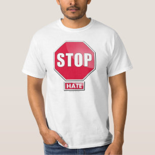T-shirt Pièce en t de signe d'arrêt "arrêtez haine"