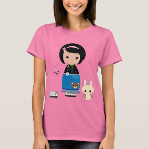 T-shirt Pièce en t de sonnerie de Kawaii Kokeshi