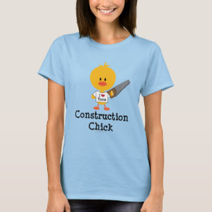 T-shirt Pièce en t de sonnerie de poussin de construction