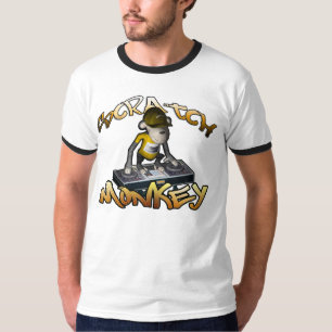 T-shirt Pièce en t de sonnerie de singe d'éraflure