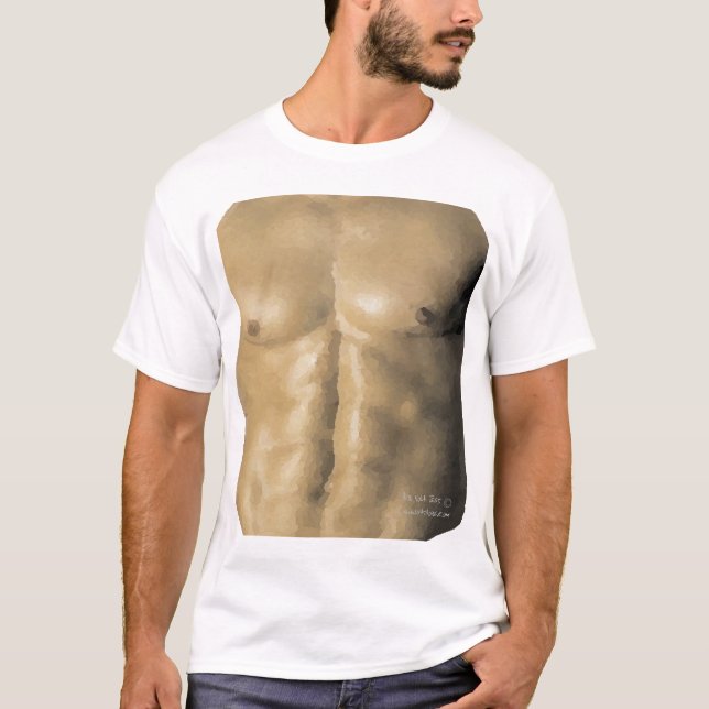T-shirt Pièce en t déchirée (obtenez des six paquets (Devant)