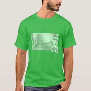 T-shirt Pièce en t d'éclat de blanc du Dakota du Sud
