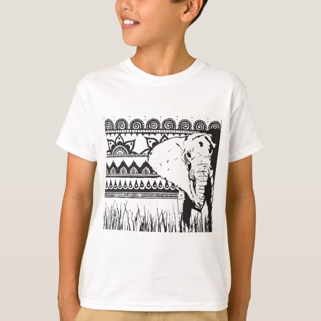 T-shirt Pièce en t d'éléphant de coton d'enfants (Devant)