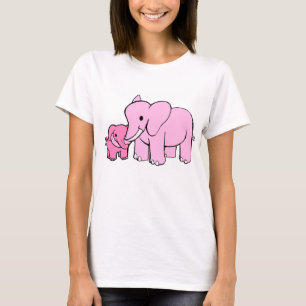 T-shirt Pièce en t d'éléphant (rose)
