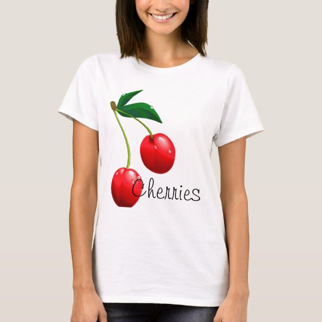 T-SHIRT PIÈCE EN T DES CERISES DES FEMMES (Devant)