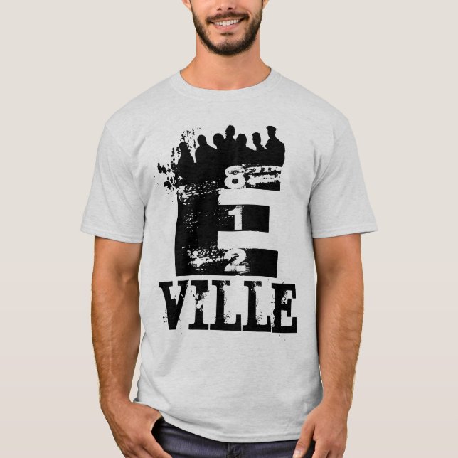 T-shirt Pièce en t d'Evansville (E-Ville) Indiana (Devant)