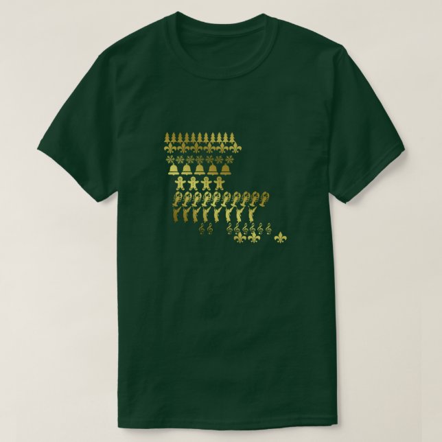 T-shirt Pièce en t d'impression d'or de vacances de Noël (Design devant)