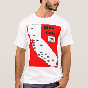 T-shirt Pièce en t d'indicatifs régionaux de la Californ