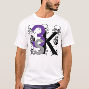 T-shirt pièce en t du crâne 3Kings et des bombes