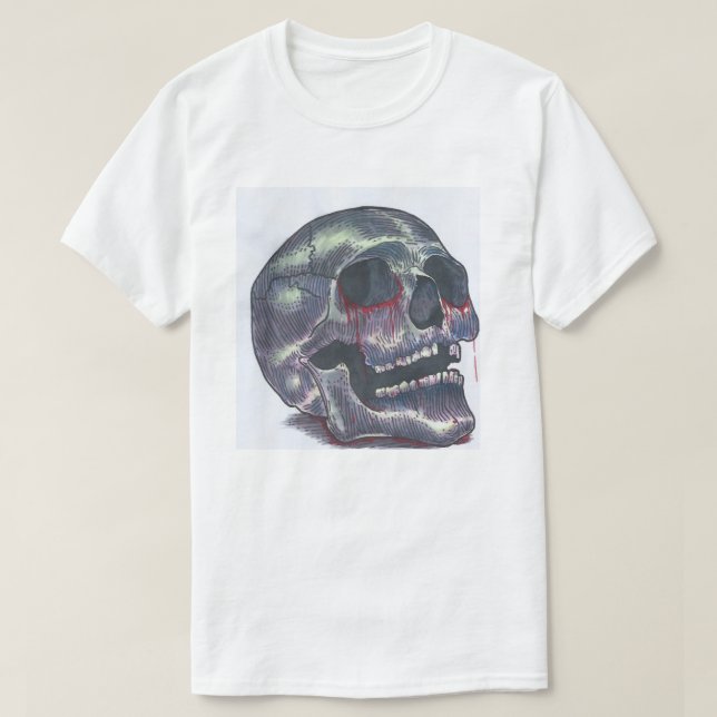 T-shirt Pièce en t du crâne des hommes (Design devant)