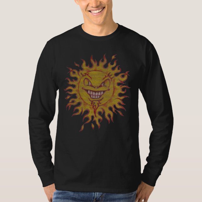 T-SHIRT PIÈCE EN T DU SOLEIL LONG-SLEEVE DE BLAZIN (Devant)