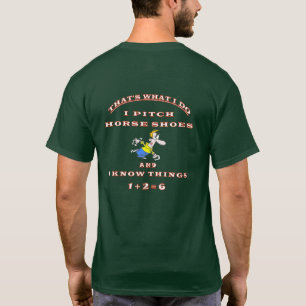 T-shirt Pièce en t en fer à cheval foncée de base de