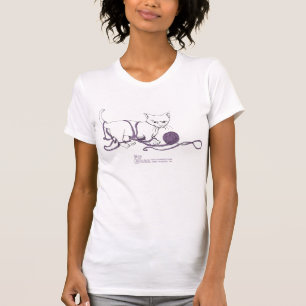 T-shirt Pièce en t espiègle de scoop de dames de chaton