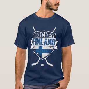 T-shirt Pièce en t finlandaise de logo d'hockey, Suomi
