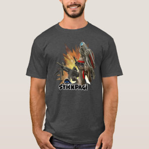 T-shirt Pièce en t folle de bâton de Rambo