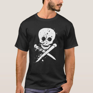 T-shirt Pièce en t foncée de crâne d'ha