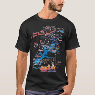T-shirt Pièce en t grande de carte d'OK de lac