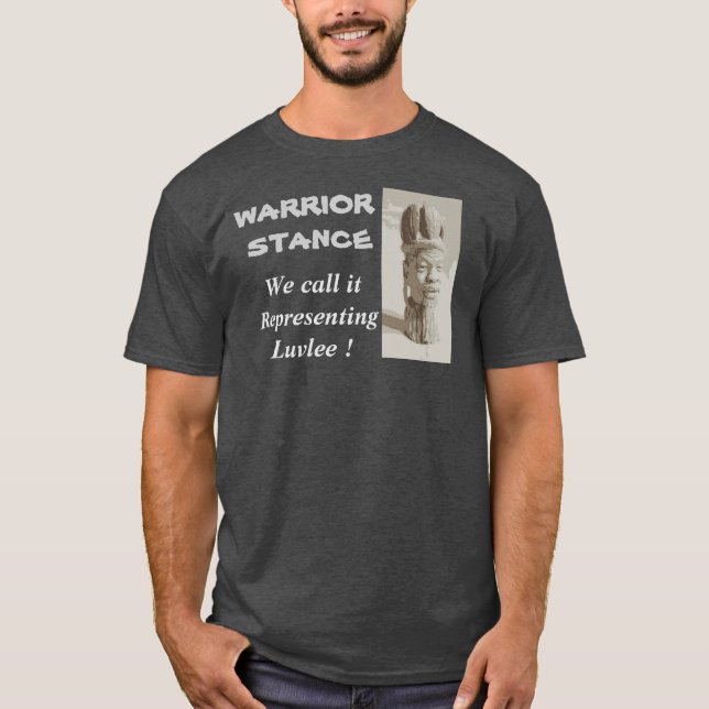 T-shirt Pièce en t grise de position de guerrière de (Devant)