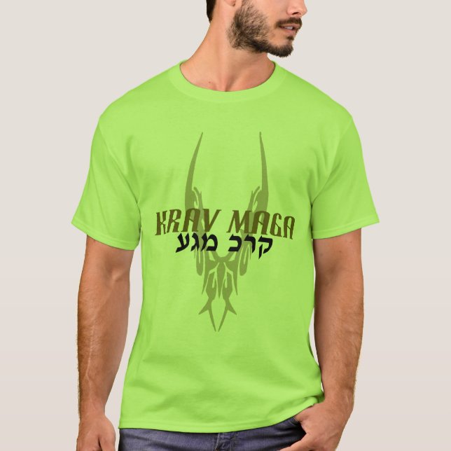 T-shirt Pièce en t hébreue de tatouage de Krav Maga - (Devant)