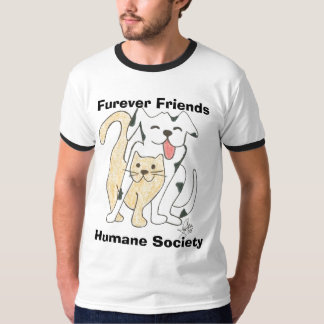 T-shirt Pièce en t humanitaire de logo de société d'amis