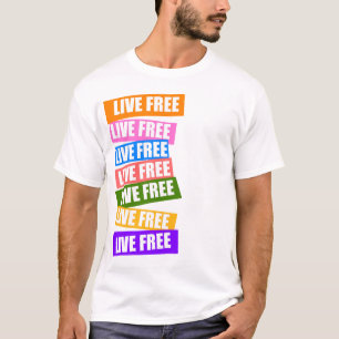 T-shirt Pièce en t libre vivante d'arc-en-ciel