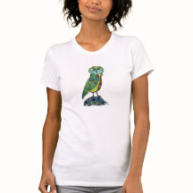 Pièce en t lunatique de coutume de hibou