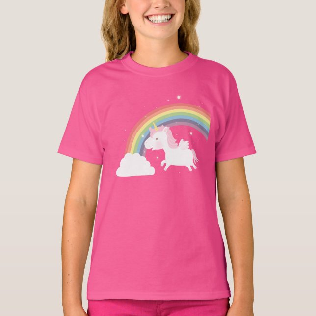 T-shirt Pièce en t mignonne de filles d'arc-en-ciel de (Devant)