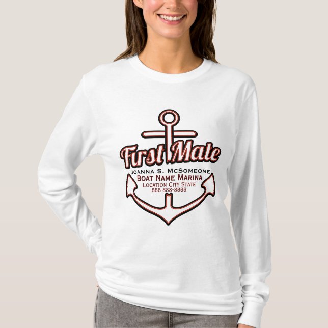 T-shirt Pièce en t nautique personnalisée d'Ancre de (Devant)