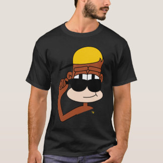 T-shirt Pièce en t noire en verre de singe de raisin