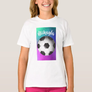 T-shirt Pièce en t personnalisée du football de filles