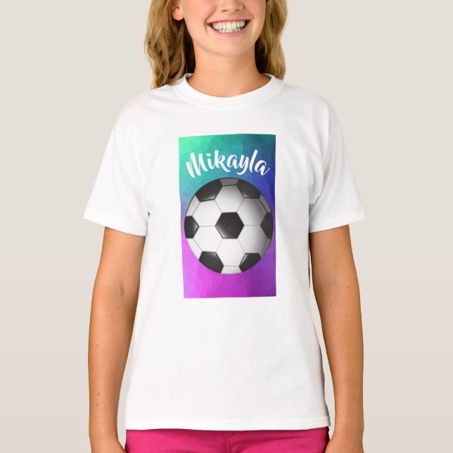 T-shirt Pièce en t personnalisée du football de filles (Devant)