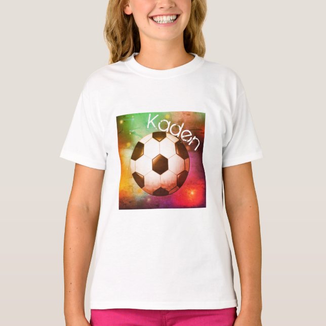T-shirt Pièce en t personnalisée du football de garçons (Devant)