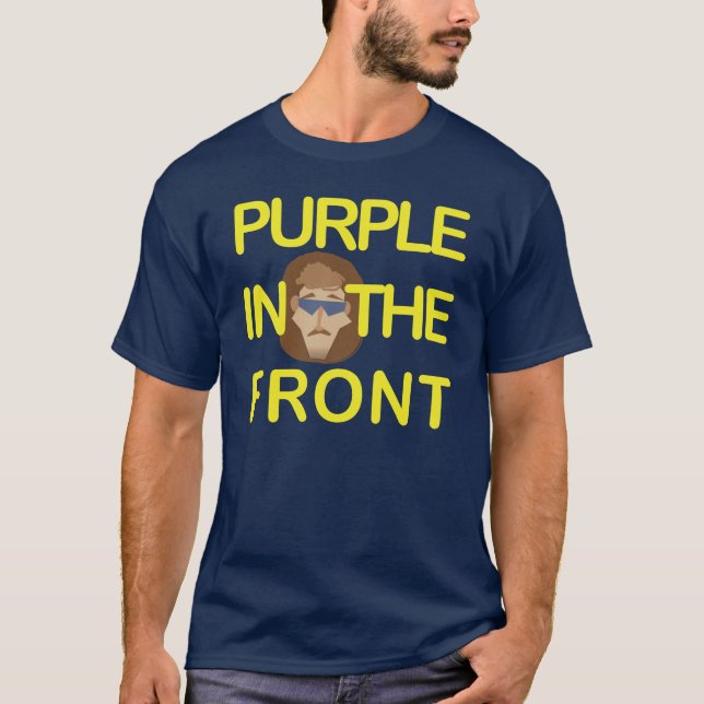 T-shirt Pièce en t pourpre de cheveux d'hockey de Roundy (Devant)