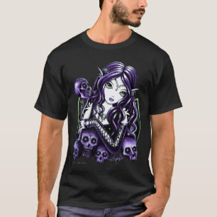 T-shirt Pièce en t pourpre de Faery de crâne de Halloween