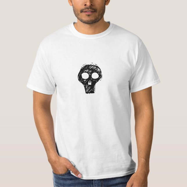 T-shirt Pièce en t punk de crâne (Devant)