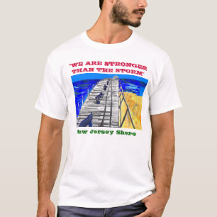 T-shirt Pièce en t que tempête de promenade de rivage de