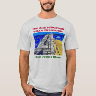 T-shirt Pièce en t que tempête de promenade de rivage de