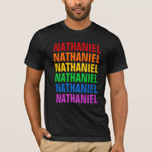 T-shirt Pièce en t répétée par arc-en-ciel personnalis