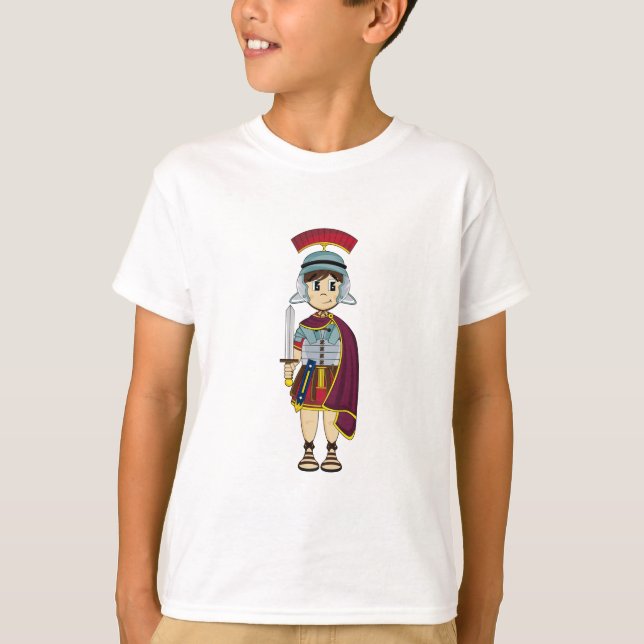 T-shirt Pièce en t romaine mignonne de soldat (Devant)