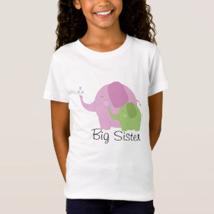 T-Shirt Pièce en t rose et verte de grande soeur