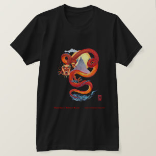 T-shirt Pièce en t rouge chinoise de dragon