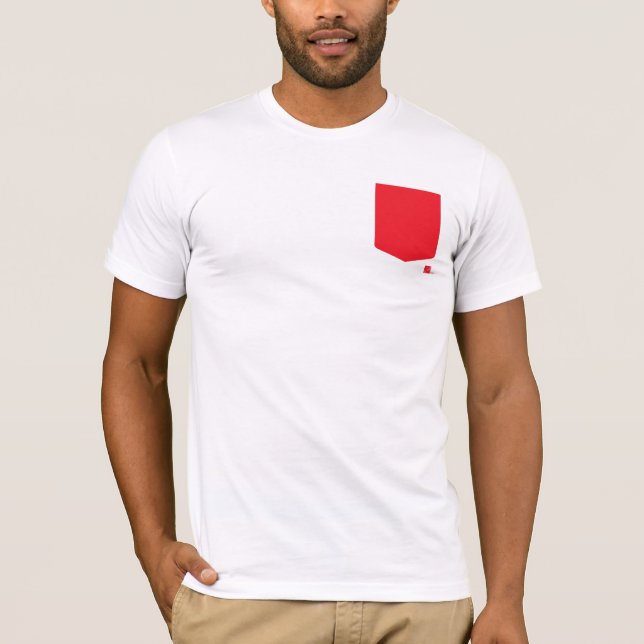 T-shirt Pièce en t rouge de poche (Devant)